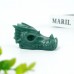 3" Dragon Head Skull Green Aventurine Carved Natural Crystal Statue Healing