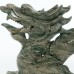 11" Nine Dragon Jade Realistic Dragon Skull Statue Natural Crystal Sculpture