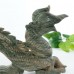 11" Nine Dragon Jade Realistic Dragon Skull Statue Natural Crystal Sculpture