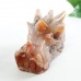 Wholesale Dragon Head Skull Sakura Agate Quartz Hand Carved Natural Crystal Statue 1KG