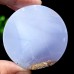 Blue Chalcedony Round Column Candle Holder Natural Crystal Quartz Energy Stone