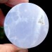 Blue Chalcedony Round Column Candle Holder Natural Crystal Quartz Energy Stone