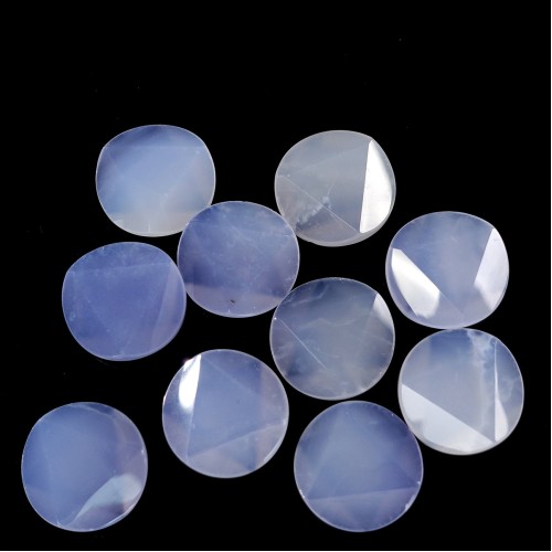 Wholesale Blue Chalcedony Thumb Worry Stone Natural Crystal Pocket Meditation Energy Stone