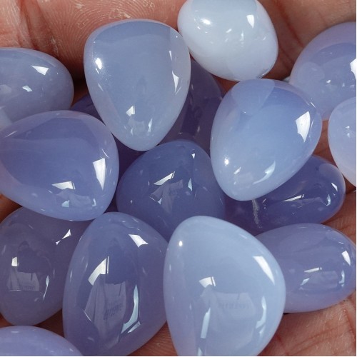 Wholesale 10PCS Teardrop Natural Crystal Blue Chalcedony Reiki Healing DIY Craft