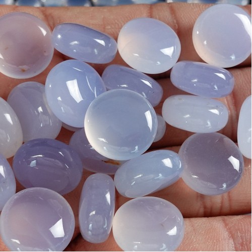 Wholesale 10PCS Pie Shape Natural Crystal Blue Chalcedony Reiki Healing DIY Craft