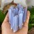 Natural Crystal Blue Chalcedony Singing Sticks Palm Stone Healing Stone Gemstone For Jewelry Making Chakra Healing