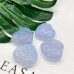 Blue Chalcedony Heart Skull Green Fluorite Heart Skull Pure Quartz Pocket Stone Reiki Healing Gift