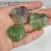 Blue Chalcedony Heart Skull Green Fluorite Heart Skull Pure Quartz Pocket Stone Reiki Healing Gift