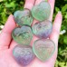 Blue Chalcedony Heart Skull Green Fluorite Heart Skull Pure Quartz Pocket Stone Reiki Healing Gift