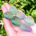 Blue Chalcedony Heart Skull Green Fluorite Heart Skull Pure Quartz Pocket Stone Reiki Healing Gift