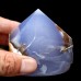 284g 2.87" Blue Chalcedony Rough Specimen Pointed Tower Natural Crystal Energy Stone