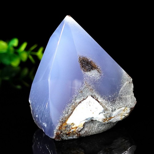 279g 2.95" Blue Chalcedony Rough Specimen Pointed Tower Natural Crystal Energy Stone