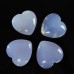 50mm Natural Crystal Heart Shape Blue Chalcedony Carved Quartz DIY Making Reikli Healing 1PC