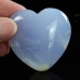 50mm Natural Crystal Heart Shape Blue Chalcedony Carved Quartz DIY Making Reikli Healing 1PC