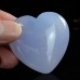 50mm Natural Crystal Heart Shape Blue Chalcedony Carved Quartz DIY Making Reikli Healing 1PC