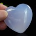 50mm Natural Crystal Heart Shape Blue Chalcedony Carved Quartz DIY Making Reikli Healing 1PC