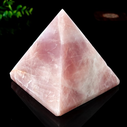 1881g 5" Natural Pink Rose Quartz Crystal Pyramid Tower Energy Stone Healing