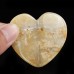 2" Hand Carved Heart Natural Yellow Chalcedony Ornaments Art Decor Display