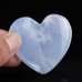 2" Hand Carved Heart Natural Blue Chalcedony Ornaments Art Decor Display