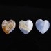 2" Hand Carved Heart Natural Blue Chalcedony Ornaments Art Decor Display