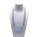 High Quality Gemstone Necklace Natural Blue Chalcedony Tower Necklace Lucky Crystal Necklace