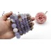 Gemstone Chalcedony Stretch Bracelet Blue Agate Bead Stone Bracelets