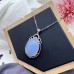 High Quality Natural 925 Silver Pendant Crystal Pendant Oval Shape Crystal Tear Drop Shape Pendant  Reiki Healing