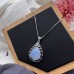 High Quality Natural 925 Silver Pendant Crystal Pendant Oval Shape Crystal Tear Drop Shape Pendant  Reiki Healing