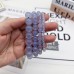 Natural Gemstone Stretchy Bracelet Blue Chalcedony Round Beads Bracelet Unisex Jewelry Gift Chakra Healing