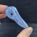 2.2" Crystal Raven Skull Blue Chalcedony A+ Level Raven Skull Pendant Jewelry Necklace Men's Gift Charm Reiki Healing Craft