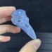 2.2" Crystal Raven Skull Blue Chalcedony A+ Level Raven Skull Pendant Jewelry Necklace Men's Gift Charm Reiki Healing Craft