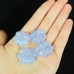 Crystal Clover Pendant Blue Chalcedony Mini Clover Charm DIYJewelry Making Reiki Gift