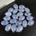 1" Natural Oval Crystal Pendant Blue Chalcedony Hand Carved Polished 1pc