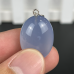 1" Natural Oval Crystal Pendant Blue Chalcedony Hand Carved Polished 1pc