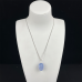 1" Natural Oval Crystal Pendant Blue Chalcedony Hand Carved Polished 1pc