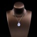 Natural Crystal Drop Shaped Blue Chalcedony Pendant Hand Carved Polished 1pc