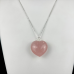 1.2" Natural Crystal Heart Necklace Rose Quartz Hand Carved Polished Healing Decoration 1pc