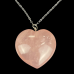 1.2" Natural Crystal Heart Necklace Rose Quartz Hand Carved Polished Healing Decoration 1pc