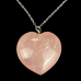 1.2" Natural Crystal Heart Necklace Rose Quartz Hand Carved Polished Healing Decoration 1pc