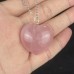 1.2" Natural Crystal Heart Necklace Rose Quartz Hand Carved Polished Healing Decoration 1pc