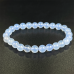 8mm Crystal Beads Bracelet Blue Chalcedony Natural Healing Polished Gift for Mother