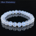 8mm Crystal Beads Bracelet Blue Chalcedony Natural Healing Polished Gift for Mother