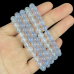 8mm Crystal Beads Bracelet Blue Chalcedony Natural Healing Polished Gift for Mother