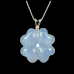 1" Natural Crystal Four Leaves Flower Necklace Pendent Blue Chalcedony Healing Lucky 1pc