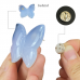 1.4" Natural Crystal Butterfly Brooch Blue Chalcedony Decoration Graceful 1pc