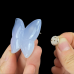 1.4" Natural Crystal Butterfly Brooch Blue Chalcedony Decoration Graceful 1pc