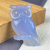 1.65" Natural Crystal Owl Brooch Blue Chalcedony Jewelery Accessory Hand Carved Dainty Graceful Gifts for Friends Silver