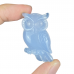 1.65" Natural Crystal Owl Brooch Blue Chalcedony Jewelery Accessory Hand Carved Dainty Graceful Gifts for Friends Silver