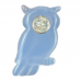 1.65" Natural Crystal Owl Brooch Blue Chalcedony Jewelery Accessory Hand Carved Dainty Graceful Gifts for Friends Silver