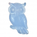 1.65" Natural Crystal Owl Brooch Blue Chalcedony Jewelery Accessory Hand Carved Dainty Graceful Gifts for Friends Silver